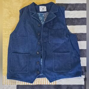 Blue Paisley Cotton Top Vest - 100% Cotton